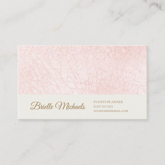 Eenvoudig roze oppervlak met elegant Gold Script Visitekaartje (Voorkant)