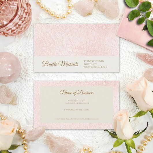 Eenvoudig roze oppervlak met elegant Gold Script Visitekaartje