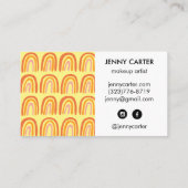 Eenvoudig roze Oranje gele regenbogen patroon Visitekaartje (Achterkant)