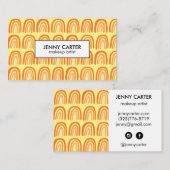 Eenvoudig roze Oranje gele regenbogen patroon Visitekaartje (Voorkant / Achterkant)