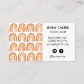 Eenvoudig roze Oranje Rainbows Patroon Visitekaartje (Achterkant)