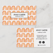 Eenvoudig roze Oranje Rainbows Patroon Visitekaartje (Voorkant / Achterkant)