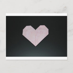 eenvoudig roze origami hart briefkaart