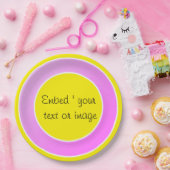 Eenvoudig roze papieren borden papieren bordje (Feest)