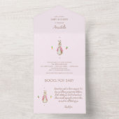 Eenvoudig Roze Peter het Konijn All In One Uitnodiging (Binnen)