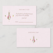 Eenvoudig Roze Peter het Konijn Informatiekaartje (Voorkant / Achterkant)