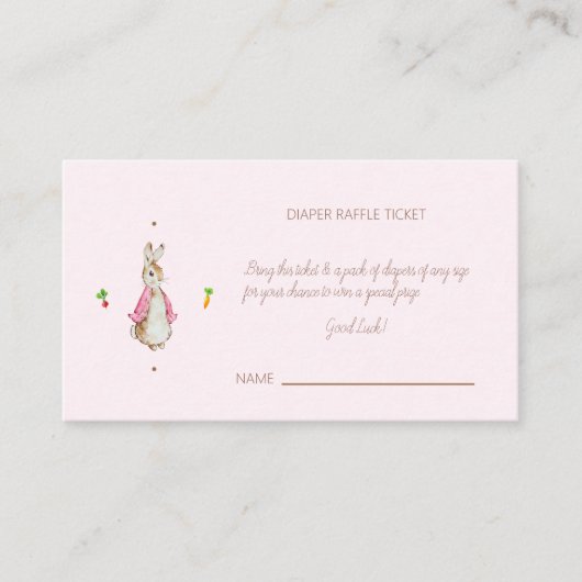 Eenvoudig Roze Peter het Konijn Informatiekaartje (Voorkant)