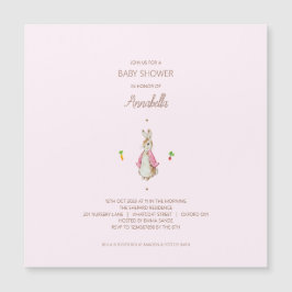 Eenvoudig Roze Peter het Konijn Magnetische Uitnodiging