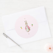 Eenvoudig Roze Peter het Konijn Ronde Sticker (Envelop)