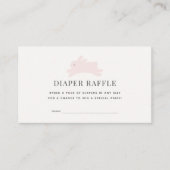 Eenvoudig roze pompeenheid met bunny Diaper Raffle Informatiekaartje (Voorkant)