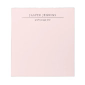 Eenvoudig Roze Professioneel Minimaal Modern Zakel Notitieblok (Voorkant)