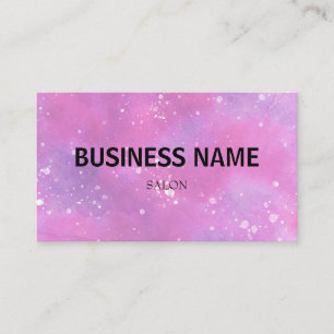 EENVOUDIG ROZE PURPEREN ABSTRACT WATERVERF SCRIPT VISITEKAARTJE