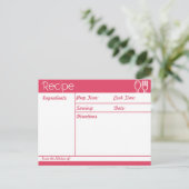 Eenvoudig roze recept zonder lijn briefkaart (Staand voorkant)