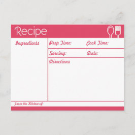 Eenvoudig roze recept zonder lijn briefkaart