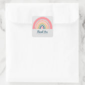 EENVOUDIG ROZE REGENBOOG BOHO ONTWERP DANK U VIERKANTE STICKER (Tas)
