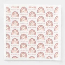 Eenvoudig roze regenboogpatroon Baby shower Servet