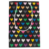 Eenvoudig roze rood Blauw Geel Hart Patroon Medium Cadeauzakje (Voorkant)