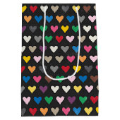 Eenvoudig roze rood Blauw Geel Hart Patroon Medium Cadeauzakje (Achterkant)