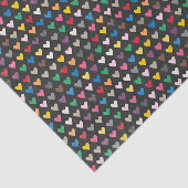 Eenvoudig roze rood Blauw Geel Hart Patroon Tissuepapier (Detail)