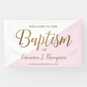 Eenvoudig, roze, roze Baby voor buitengebruik Spandoek