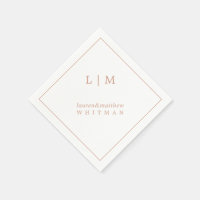 Eenvoudig Roze Roze Monogram Elegante Trouwdag