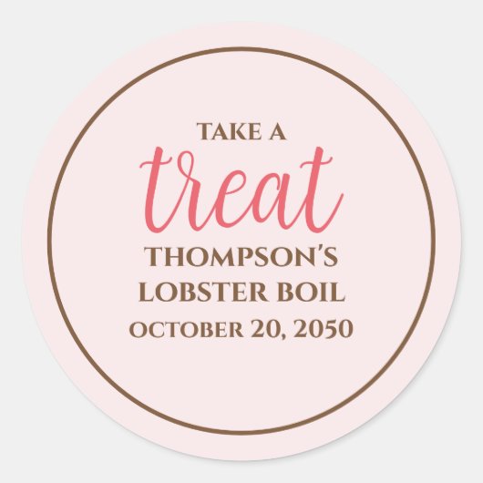 Eenvoudig roze, roze, roze, grillen letterlijk let ronde sticker (Voorkant)