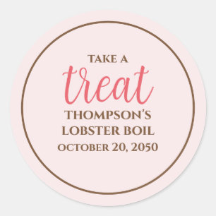 Eenvoudig roze, roze, roze, grillen letterlijk let ronde sticker