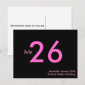 Eenvoudig Roze  Save the Date Aankondigingskaart (Voorkant / Achterkant)