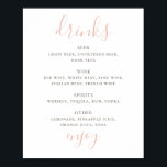 Eenvoudig roze script. Alcohol-drinken trouwbar Poster<br><div class="desc">Het eenvoudige roze drink van de manuscriptbruiloft bar poster. Geschikt voor verjaardag,  verjaardag en elke andere partij. Neem contact met me op als je extra objecten nodig hebt.</div>