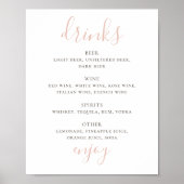Eenvoudig roze script. Alcohol-drinken trouwbar Poster (Voorkant)