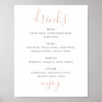 Eenvoudig roze script. Alcohol-drinken trouwbar