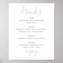 Eenvoudig roze script. Alcohol-drinken trouwbar