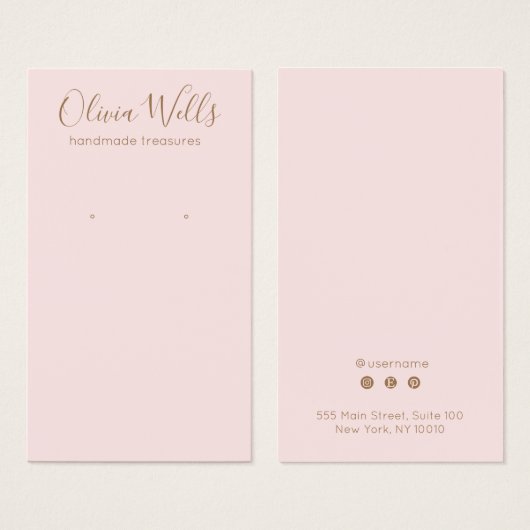 Eenvoudig roze script dat DisplayCard verdient Visitekaartje (Voorkant /achterkant)