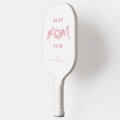 Eenvoudig Roze Script Hart Modern Beste Moeder Ooi Pickleball Paddle (Links)