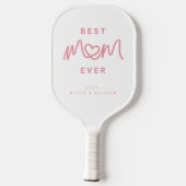 Eenvoudig Roze Script Hart Modern Beste Moeder Ooi Pickleball Paddle (Achterkant)