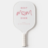 Eenvoudig Roze Script Hart Modern Beste Moeder Ooi Pickleball Paddle (Voorkant)