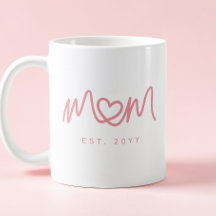 Eenvoudig Roze Script Hart Schattig Moeder Opgeric