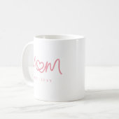 Eenvoudig Roze Script Hart Schattig Moeder Opgeric Koffiemok (Voorkant links)