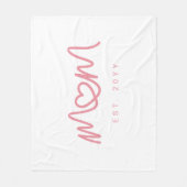Eenvoudig Roze Script Hart Schattig Nieuwe Moeder Fleece Deken (Voorkant)
