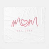 Eenvoudig Roze Script Hart Schattig Nieuwe Moeder Fleece Deken (Voorkant (Horizontaal))