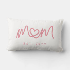 Eenvoudig Roze Script Hart Schattig Nieuwe Moeder  Kussen