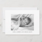 Eenvoudig roze script Newborn Baby Foto Birth Aankondiging (Achterkant)