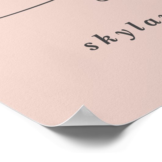 Eenvoudig roze script voor bruiloft-ceremonie poster (Hoek)