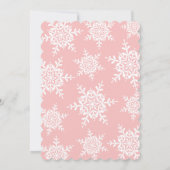Eenvoudig roze Snowflake Elegant Baby shower Kaart (Achterkant)