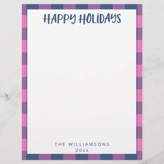 Eenvoudig roze speldennaam feestdag briefhoofd (Voorkant)