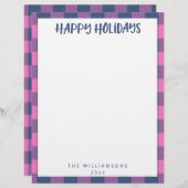 Eenvoudig roze speldennaam feestdag briefhoofd (Voorkant / Achterkant)