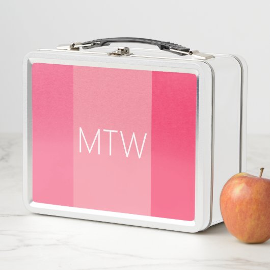 Eenvoudig Roze Strepen Wit Monogram (In situ)