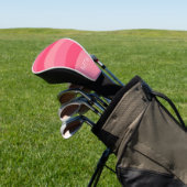 Eenvoudig Roze Strepen Wit Monogram Golfheadcover (Insitu)