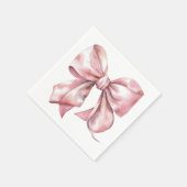 Eenvoudig roze strik Baby shower Servet (Hoek)