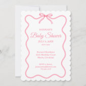 Eenvoudig roze strik Girly Coquette Baby shower Kaart (Voorkant)